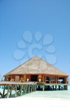 Royalty Free Photo of a a Wooden Bungalow in Maldives