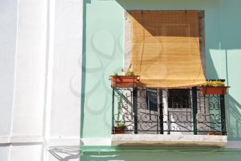 Royalty Free Photo of a Window Balcony in Lisbon, Portugal