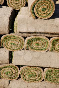Royalty Free Photo of Rolls of Sod