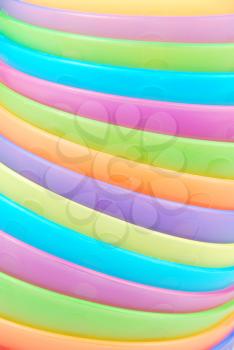 Royalty Free Photo of Stacked Colorful Bowls