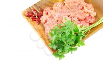 Royalty Free Photo of Raw Meat and Peppers