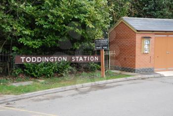 Royalty Free Photo of an Antique Toddington Railway Station in Gloucestershire