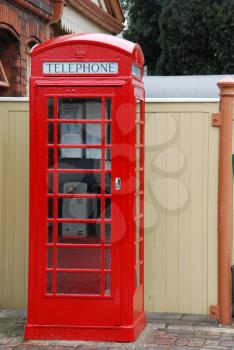 Royalty Free Photo of a Red Telephone Booth 