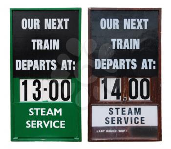 Royalty Free Photo of Antique Train Signs