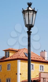 Royalty Free Photo of Antique Buildings and Lamp Post in Lisbon, Portugal
