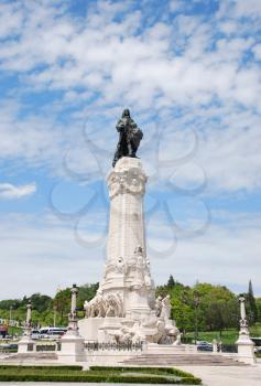 Royalty Free Photo of the Marques do Pombal Statue in Lisbon, Portugal