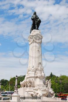 Royalty Free Photo of the Marques do Pombal Statue in Lisbon, Portugal