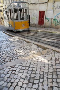 Royalty Free Photo of a Bica Elevator Tram in the Capital of Portugal, Lisbon