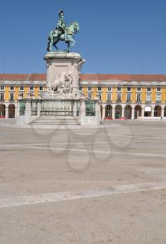 Royalty Free Photo of the Statue of King José I, in Terreiro do Paço in Lisbon, Portugal
