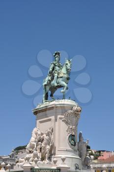 Royalty Free Photo of the Statue of King Jos I, in Terreiro do Pao in Lisbon, Portugal