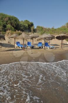 Royalty Free Photo of Costa del Sol (Marbella) With Umbrellas and Chairs, Spain