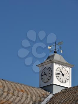 Royalty Free Photo of a Clock Tower on a Building in Gloucester, England