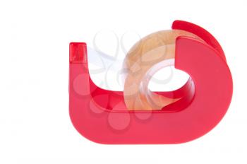 Royalty Free Photo of a Red Plastic Tape Dispenser 