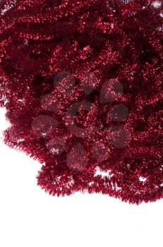 Royalty Free Photo of Red Tinsel Christmas Decorations
