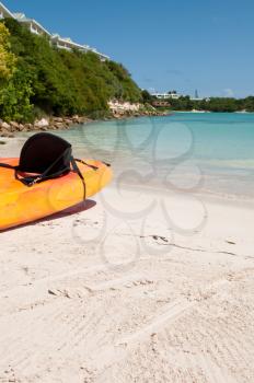 Royalty Free Photo of Kayaks in Long Bay in Antigua