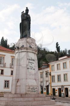 Royalty Free Photo of a Statue of Gualdim Pais in Republica Square in Portugal 