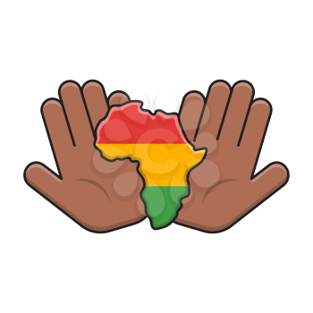 Royalty-free clipart image of hands holding Africa 