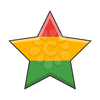 Royalty-free clipart image of a star in the colors of Africa