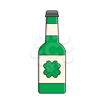 Royalty-Free Clipart Image of a Beer Bottle for St. Patrick's Day