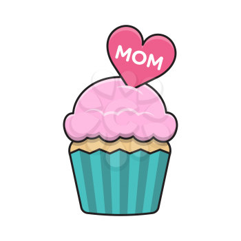 Royalty-Free Clipart Image of a Cupcake for Mother's Day