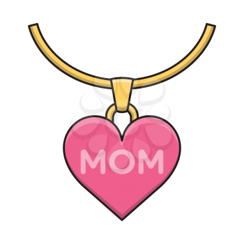 Royalty-Free Clipart Image of a Charm on a Necklace