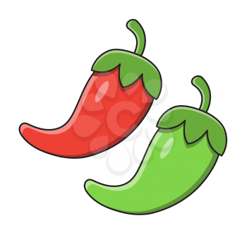 Royalty-Free Clipart Image of Peppers. Part of a Cinco-de-Mayo set