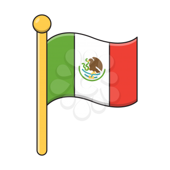Royalty-Free Clipart Image of the Mexico Flag. Part of a Cinco-de-Mayo set