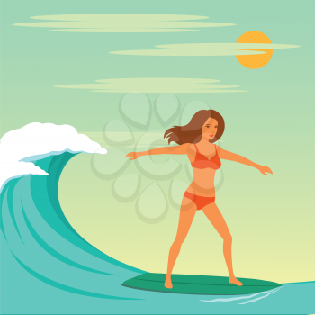 sexy woman surfer, surfing sport, girl with surfboard