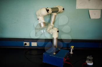 School equipment for physics class in a classroom