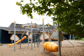 Empty fun and orange kid playground