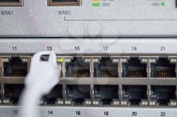internet router plug close up photo