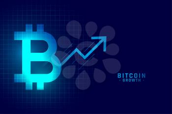bitcoin growth graph chart in blue technology style