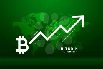 global bitcoin growth chart concept background