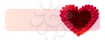 3d hearts decorative valentines day banner design
