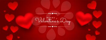 3d valentines day red hearts background design
