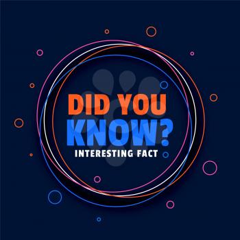 did you know interesting facts background design