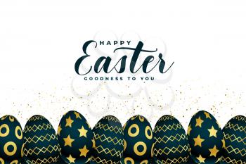 happy easter golden eggs celebration background