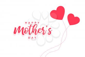 happy mothers day card with two hearts