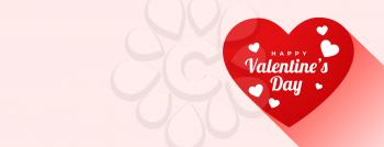 happy valentines day heart banner with text space