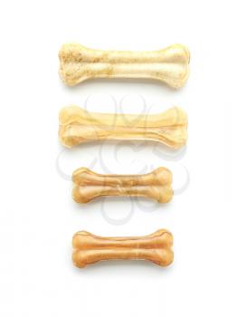 Chew bones for dog on white background�