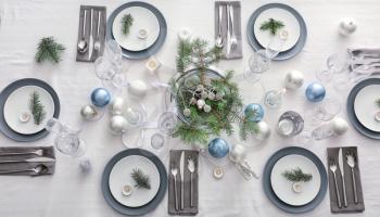 Table served for Christmas dinner�