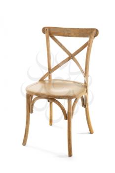 Wooden chair on white background�