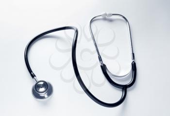 Medical stethoscope on white background�
