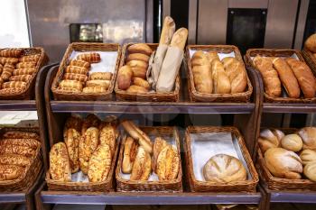 Tasty fresh bakery products in supermarket�