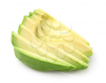 Fresh cut avocado on white background�