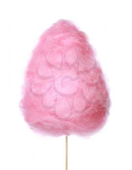 Tasty cotton candy on white background�
