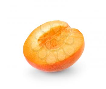 Half of tasty apricot on white background�
