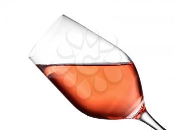 Glass of wine on white background�