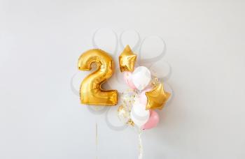 Figure 2 and different balloons on light background�