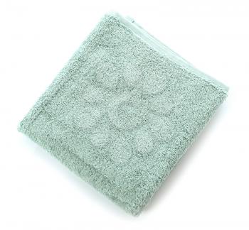 Soft clean towel on white background�